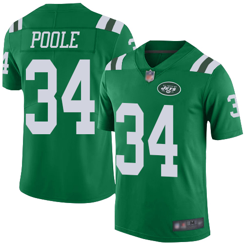 New York Jets Limited Green Youth Brian Poole Jersey NFL Football #34 Rush Vapor Untouchable->->Youth Jersey